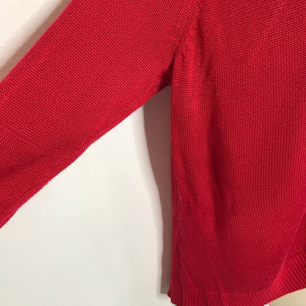 Chaps Ralph Lauren Large Red Cardigan Sweater - Picture 5 of 9